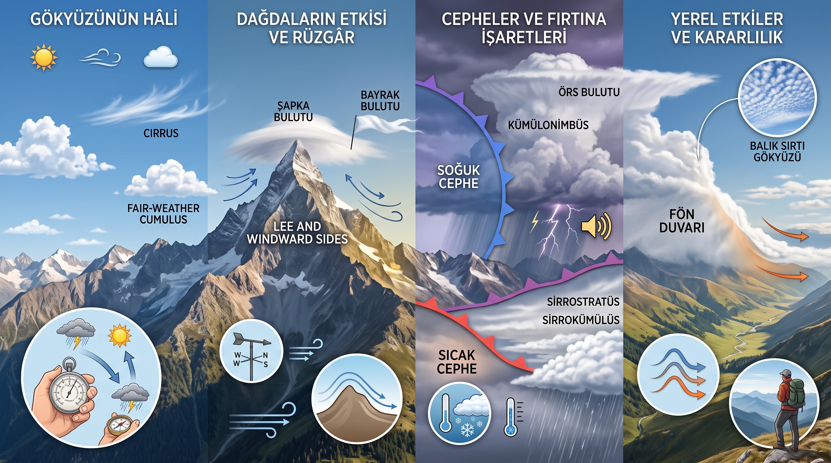 Dağda Hava Durumunu Okumak: Bulutlar, Rüzgâr ve Cephe İşaretleri